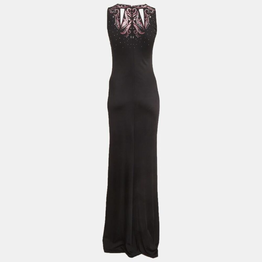 Just Cavalli Black Embellished Jersey Sleeveless Maxi Dress M - Picture 3 of 7